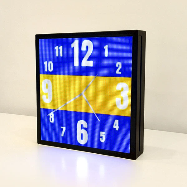 Reloj led de agujas digital bandera de club de futbol camiseta boca 32x32 vista perfil