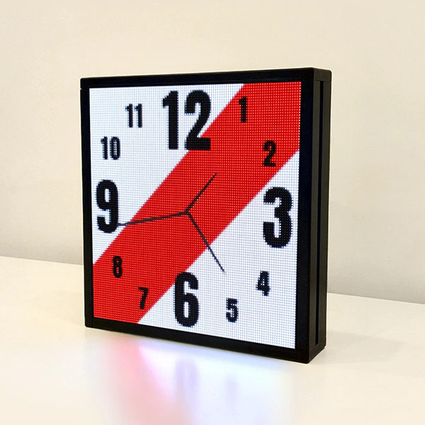 Reloj led de agujas digital bandera de club de futbol camiseta River 32x32 vista perfil