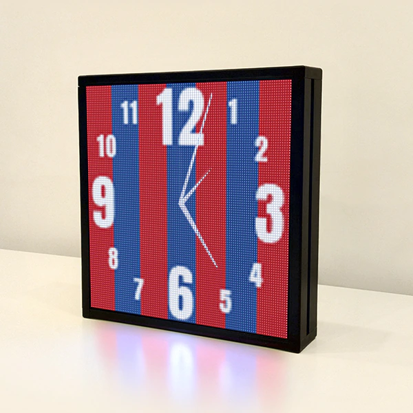 Reloj led de agujas digital bandera de club de futbol camiseta San Lorenzo 32x32 vista perfil