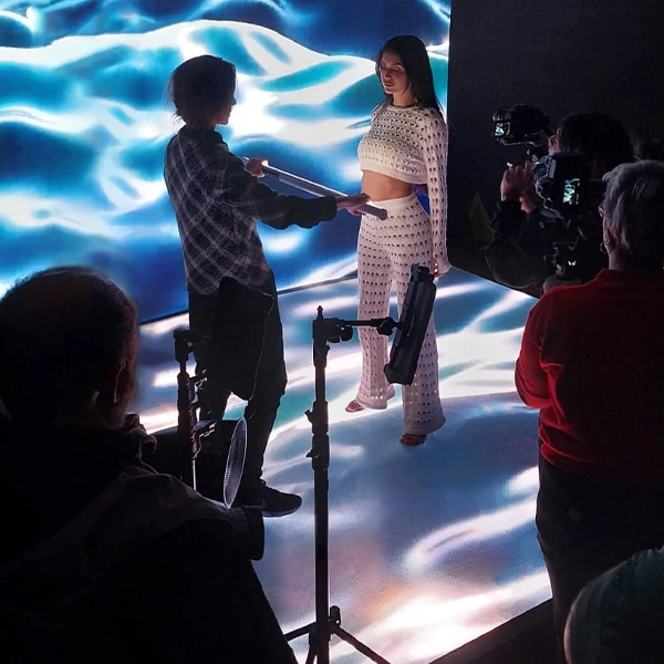 Sesión fotográfica con piso y pared led Multiled